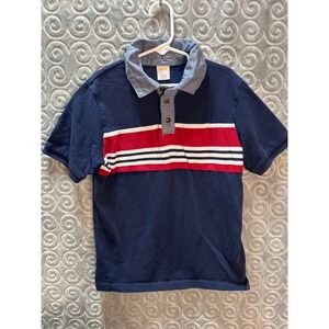 Gymboree Navy Red White Stripe Short Sleeve Polo Shirt Top Size 8 Kids Boys